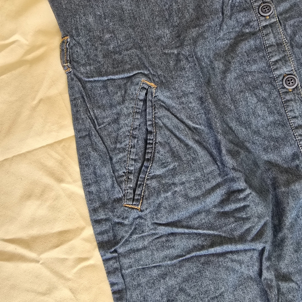 Beverly Hills Polo Club 100%cotton Blue Regular Fit Large Button Up Short Sleeve - Picture 3 of 11